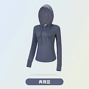 奎格瑜伽服连帽长袖女T恤秋季新款运动上衣健身服跑步外套紧身衣