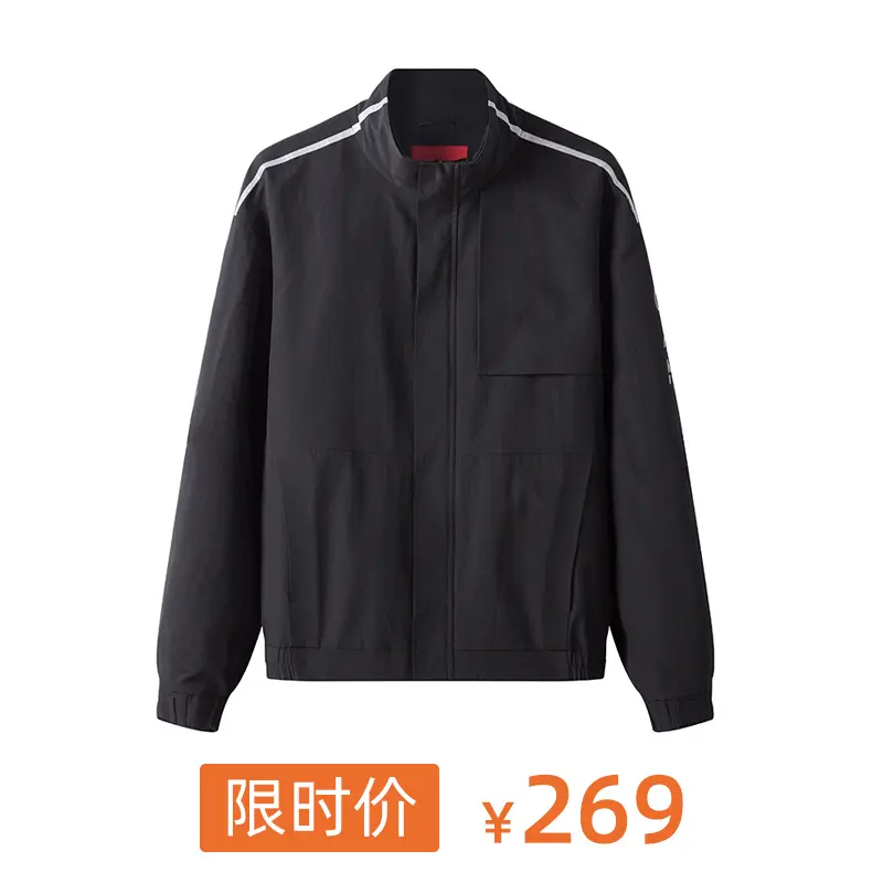 港风立领工装外套