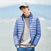 奎格秋冬新潮流立领白鸭绒保暖短款外套轻薄版羽绒服男