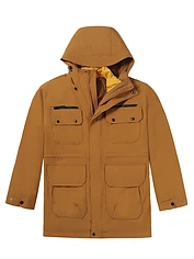 奎格冲锋衣男装秋冬三合一可拆卸加厚棉服潮牌防水工装两件套外套
