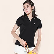 奎格polo衫女夏季新款短袖翻领T恤休闲透气跑步宽松上衣