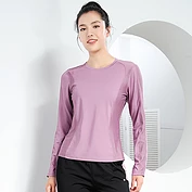 奎格瑜伽服紧身T恤女新款运动服长袖跑步晨跑健身服透气上衣秋季
