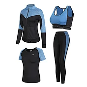 奎格运动服套装女四件套跑步健身服健身房紧身衣夏季瑜伽服新款